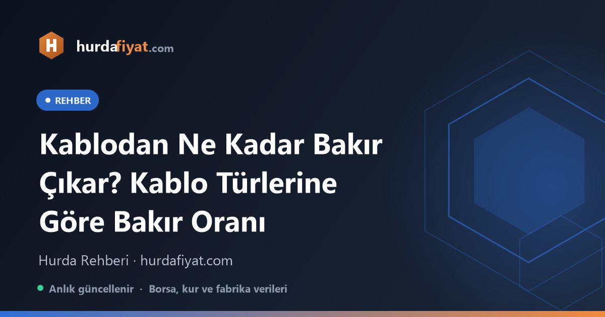 Kablodan Ne Kadar Bakır Çıkar? Kablo Türlerine Göre Bakır Oranı